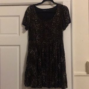 Nordstrom BP MinkPink cheetah velour skater dress